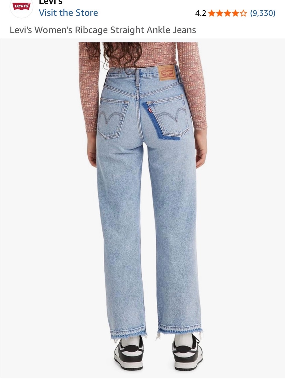 Levi's Women's Light Blue Distressed Straight-Leg Jeans - Picture 2 of 8
